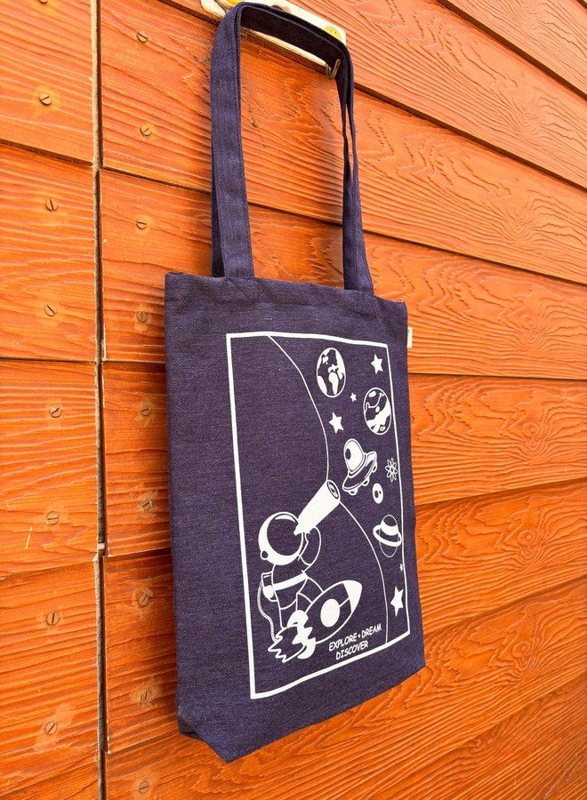 Prithwe DIY Canvas Bag Painting Kit - Gift Pack for Kids - Astronaut (Fabric Paint Included) (Navy Blue) - Image 4